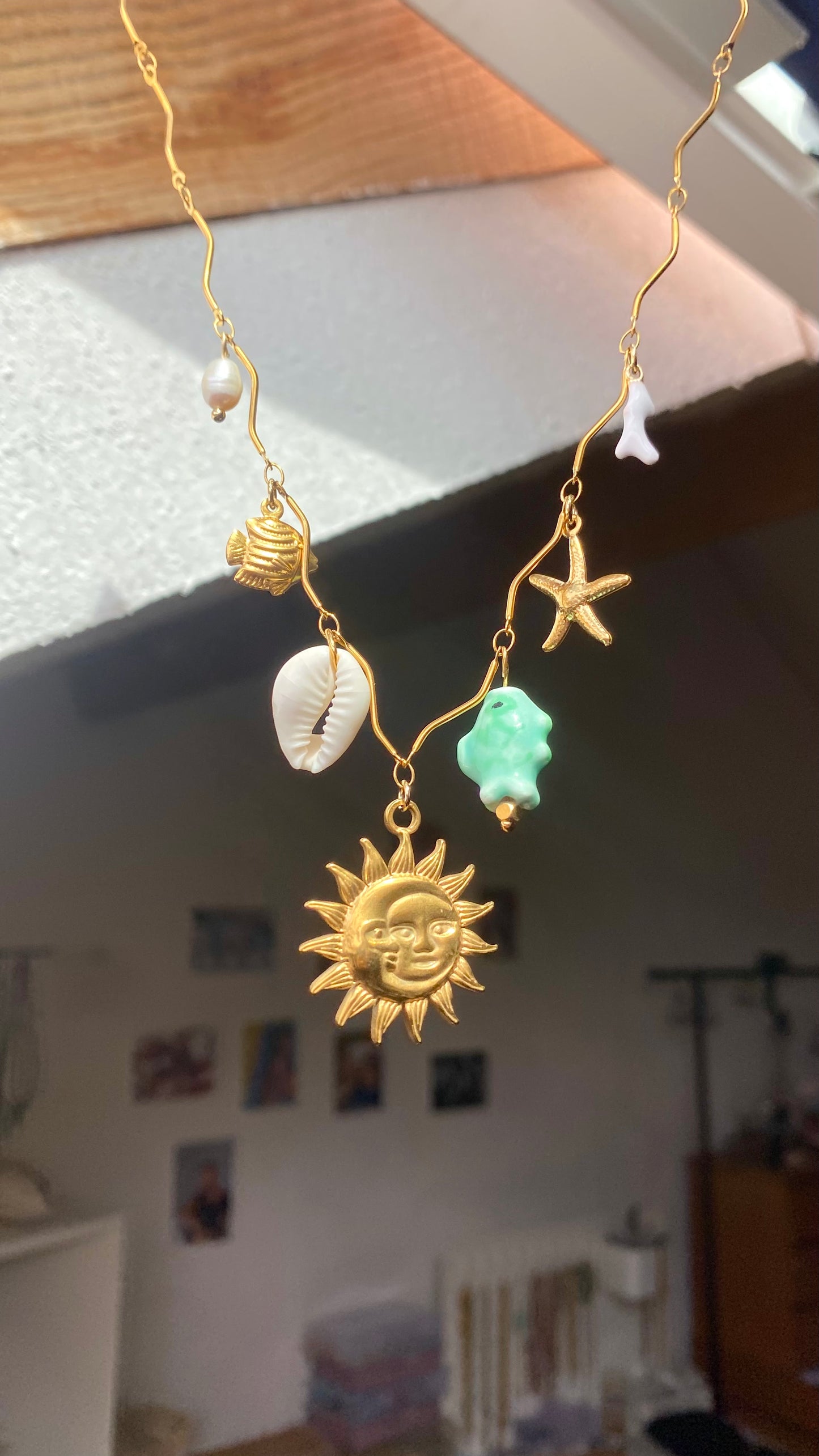 Customizable charm necklace - Ocean treasure in gold