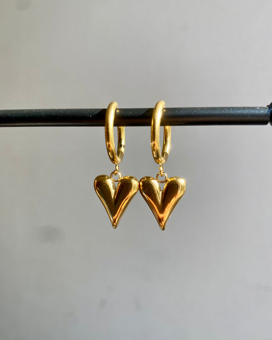 Créoles - Coeur (en doré)