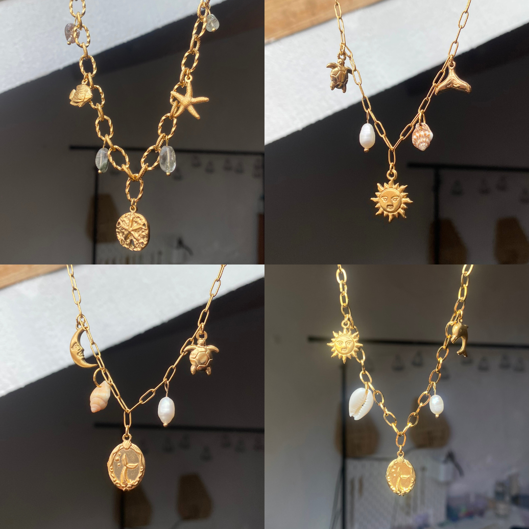 Aanpasbare bedelketting - Ocean Treasure in goud