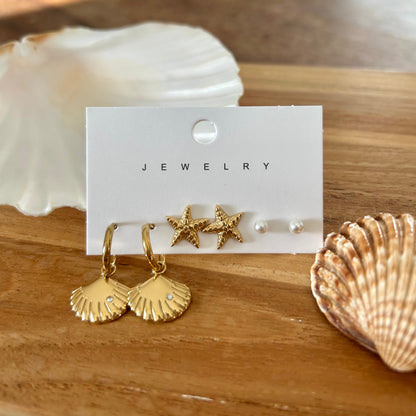 Lot de 3 clous d'oreilles