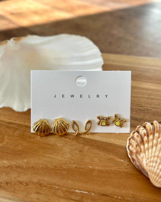 Lot de 3 clous d'oreilles