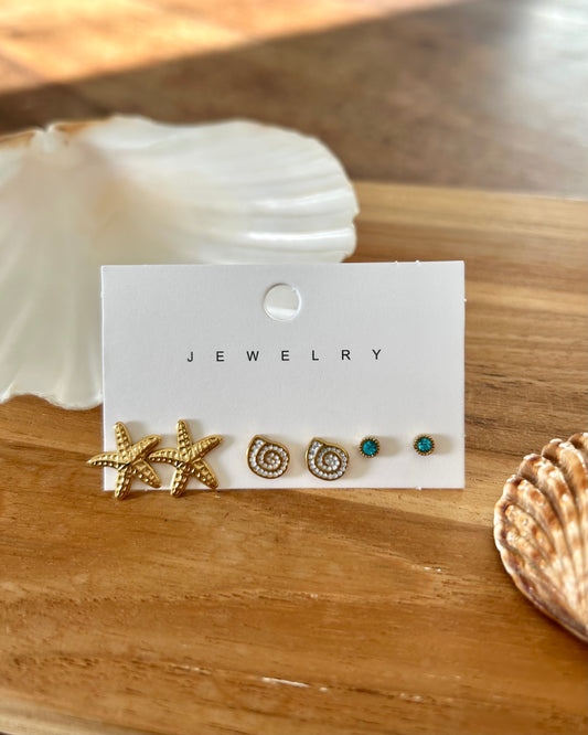 Lot de 3 clous d'oreilles