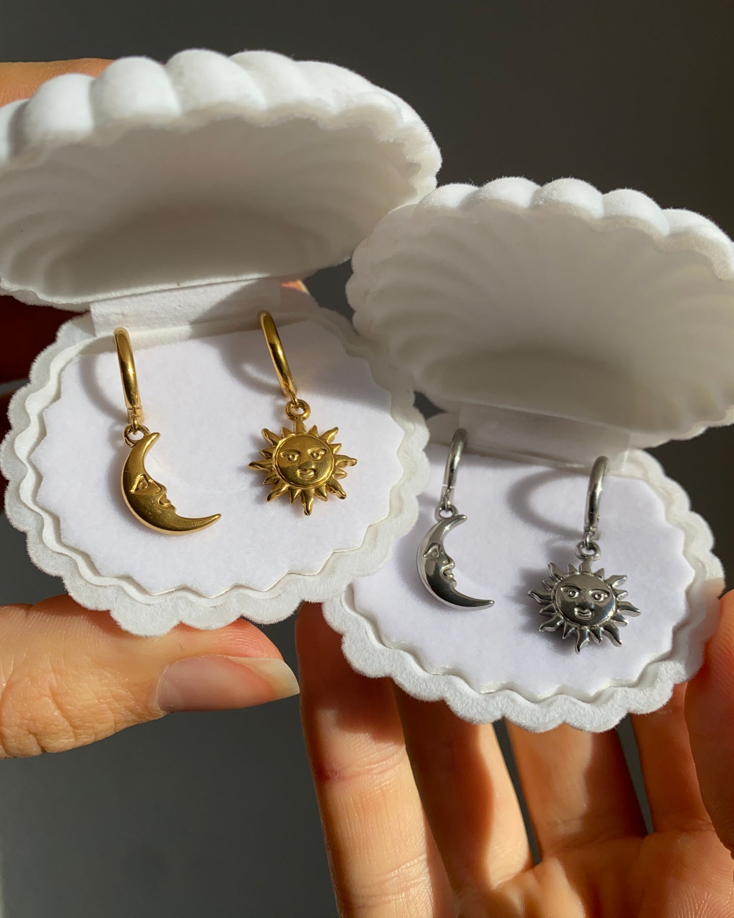 Moon and sun earrings