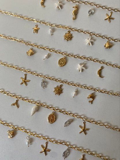 Personnalise ton collier à charms (doré)