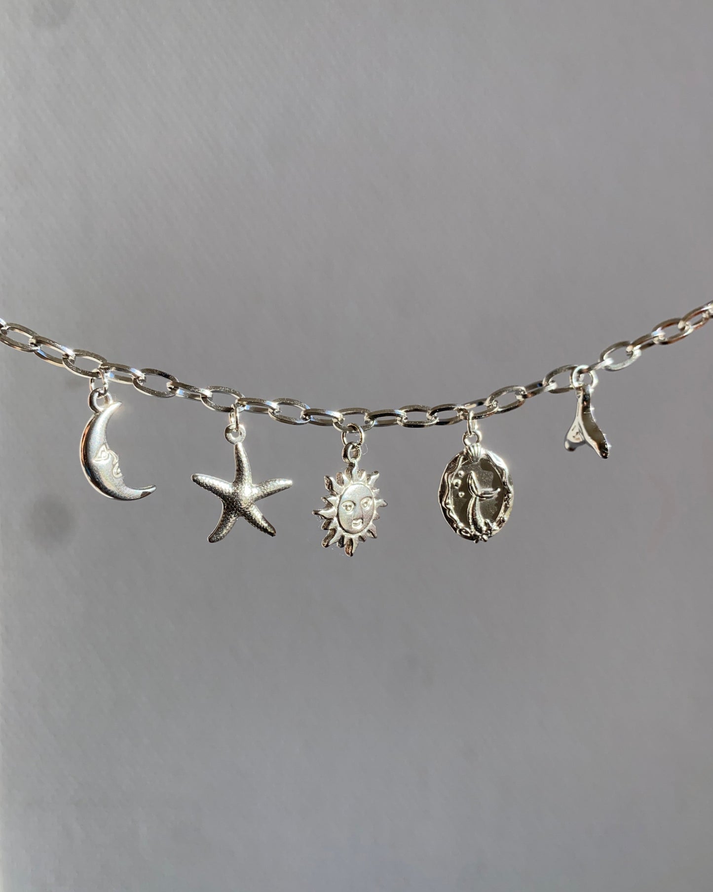 Customizable charm bracelet - Ocean treasure in silver