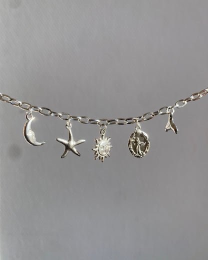 Customizable charm bracelet - Ocean treasure in silver