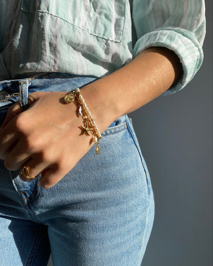 Customizable charm bracelet - Ocean treasure in gold